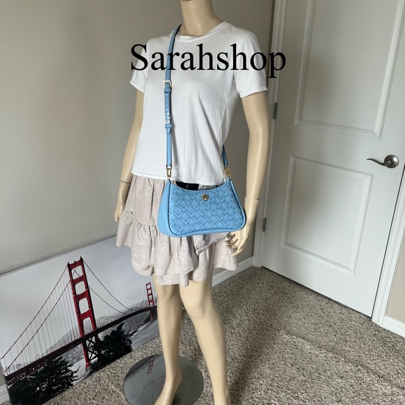 ♠️Kate Spade Kayla Woven Leather Small Convertible Shoulder Bag - Picture 10 of 12